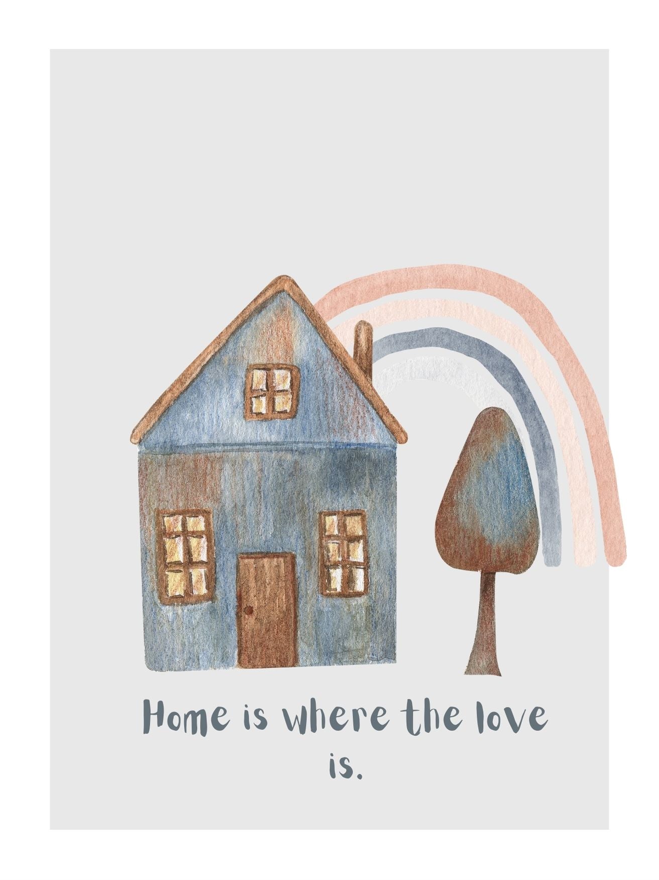 Cozy Home - 'Home is Where the Love Is' Nursery Wall Art Poster