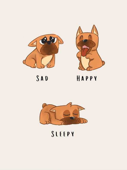 Adorable Dog Emotions Wall Art Poster