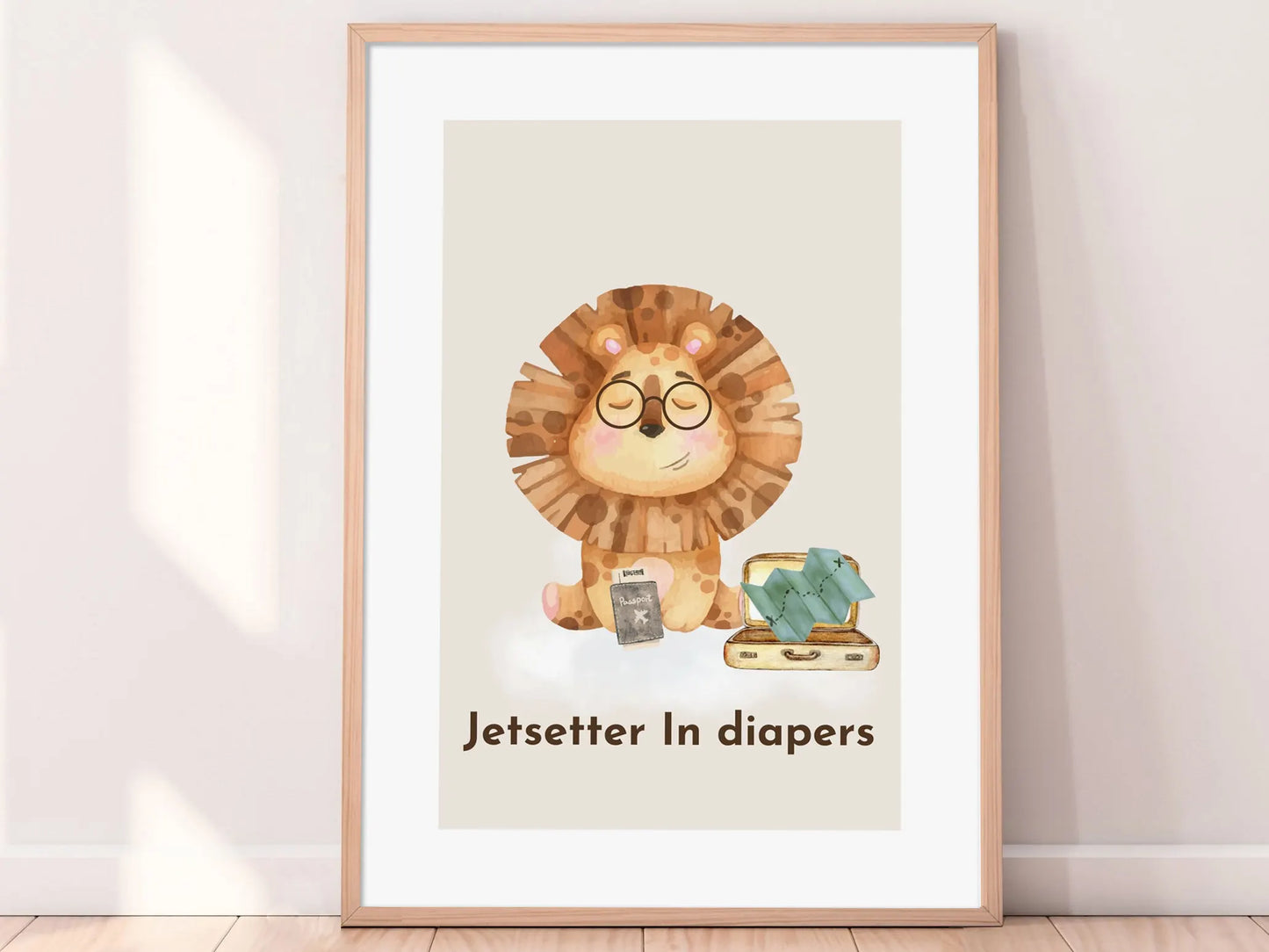 Adventure awaits nursery decor – Jetsetter in diapers - set of 3 posters