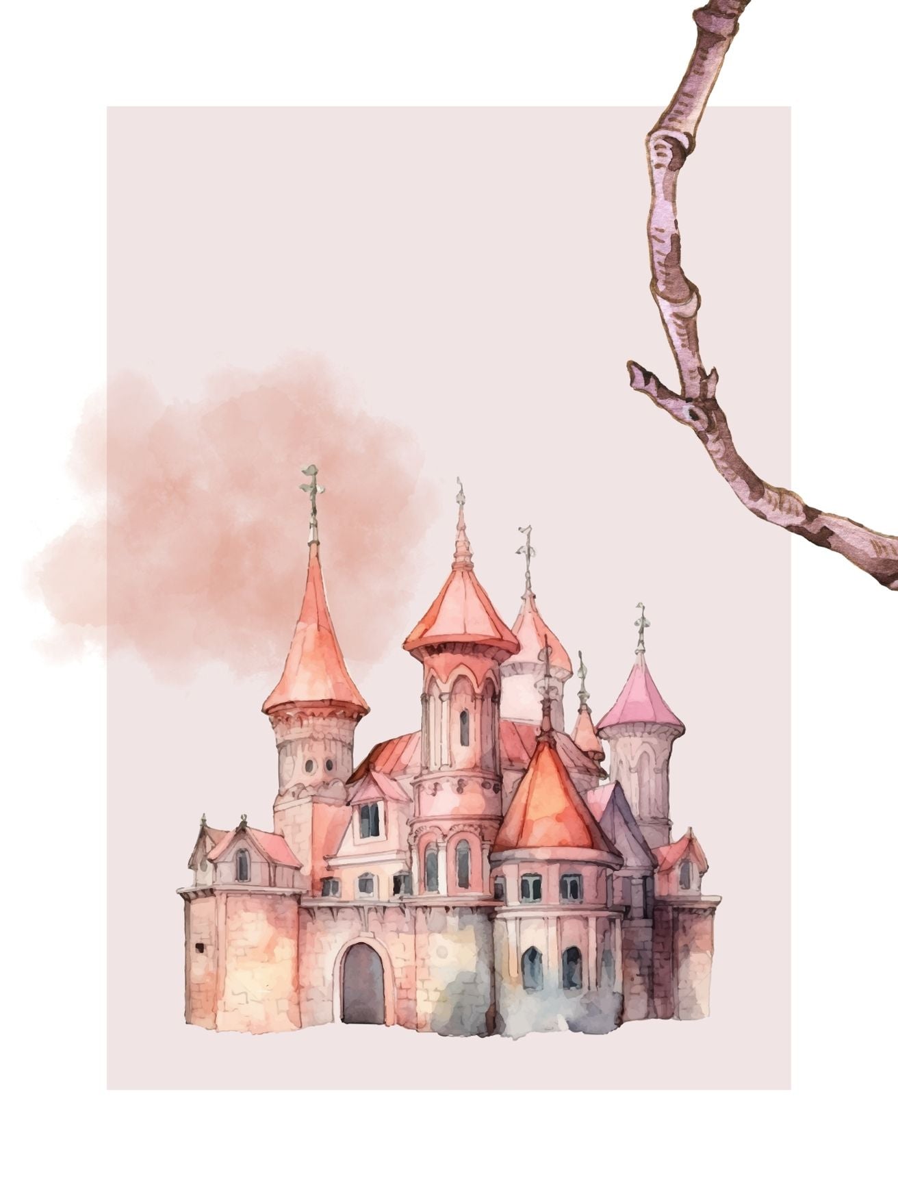 Enchanting Castle - Fairy Tale Nursery Wall Art Poster