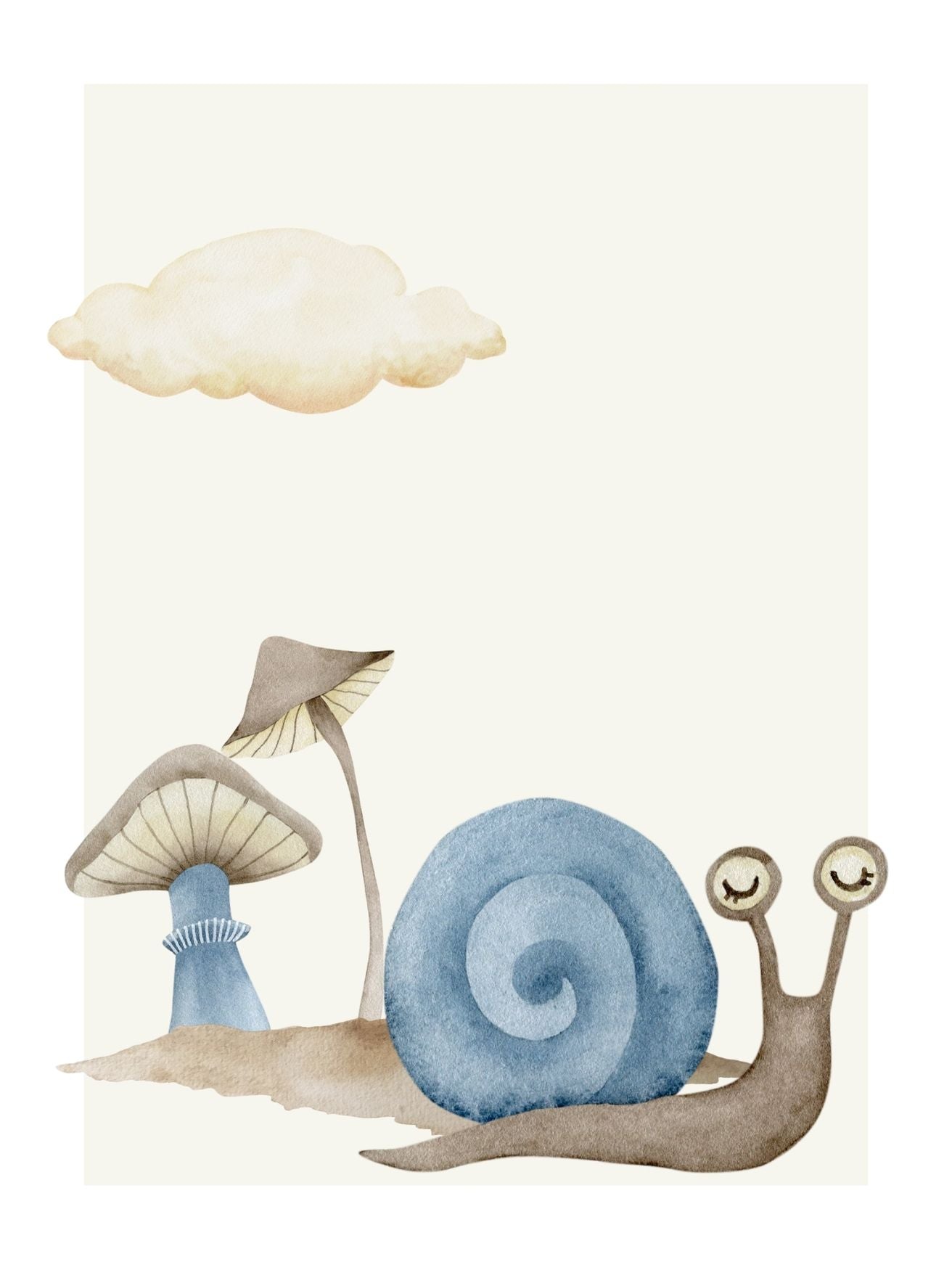 snail and mushroom poster