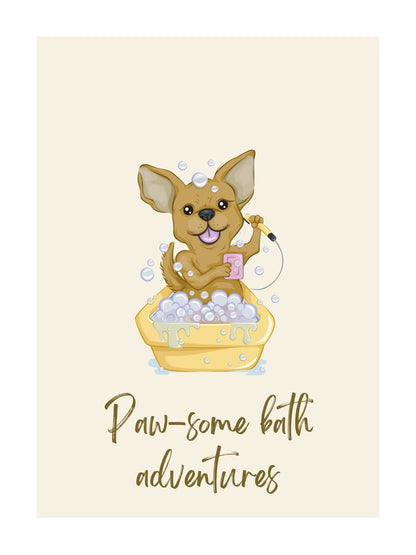 Paw-some bath – Nursery Poster