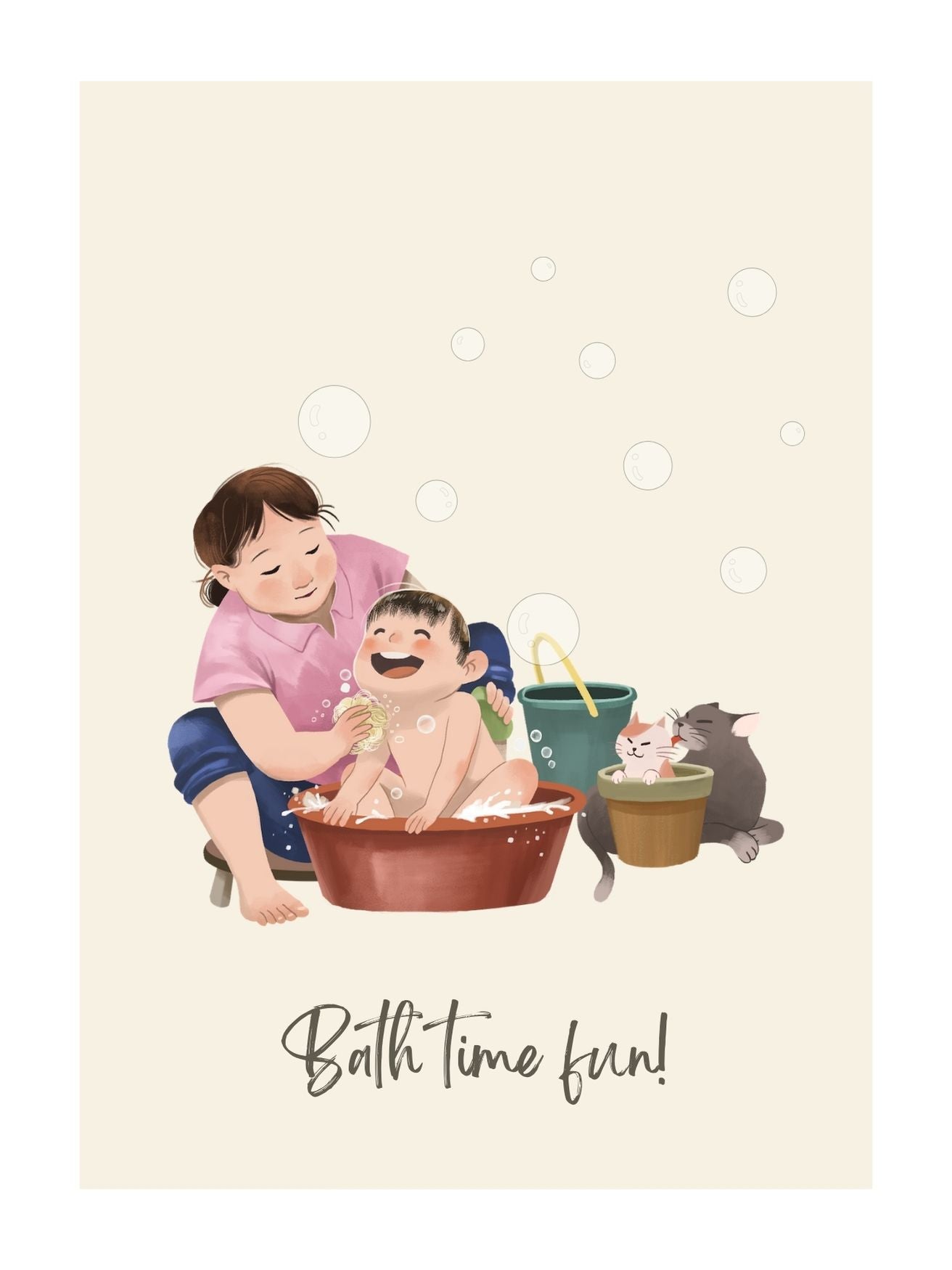 Fun bath time poster